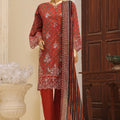Bin Saeed Stitched 3 Piece Exclusive Emb Lawn Vol-03 Collection-SM-1687-Brown
