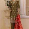 Bin Saeed Stitched 3 Piece Exclusive Emb Lawn Vol-03 Collection-SM-1689-Mehndi