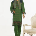 Bin Saeed Stitched 3 Piece Exclusive Emb Lawn With Coat Vol-02 Collection-SM-1734-Green