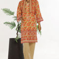 Bin Saeed Stitched 3 Piece Exclusive Emb Lawn With Coat Vol-02 Collection-SM-1735-Orange