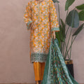 Ronaq E Eid By Bin Saeed Stitched 3 Piece Exc Emb Lawn Collection'2025-SM-1879-Yellow