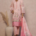Ronaq E Eid By Bin Saeed Stitched 3 Piece Exc Emb Lawn Collection'2025-SM-1882-Pink