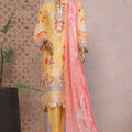 Ronaq E Eid By Bin Saeed Stitched 3 Piece Exc Emb Lawn Collection'2025-SM-1884-Yellow