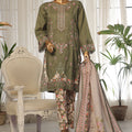 Bin Saeed Stitched 3 Piece Luxury Self and Stripe Vol-02 Collection'2025-SM-1969-Green