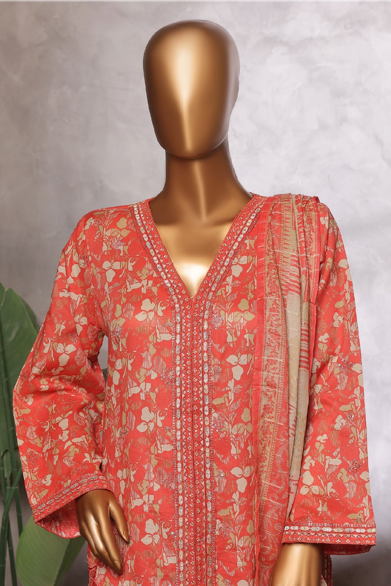 Bin Saeed Stitched 3 Piece Luxury Front Open Cutwork Vol-03 Collection'2025-SM-2156-Pink