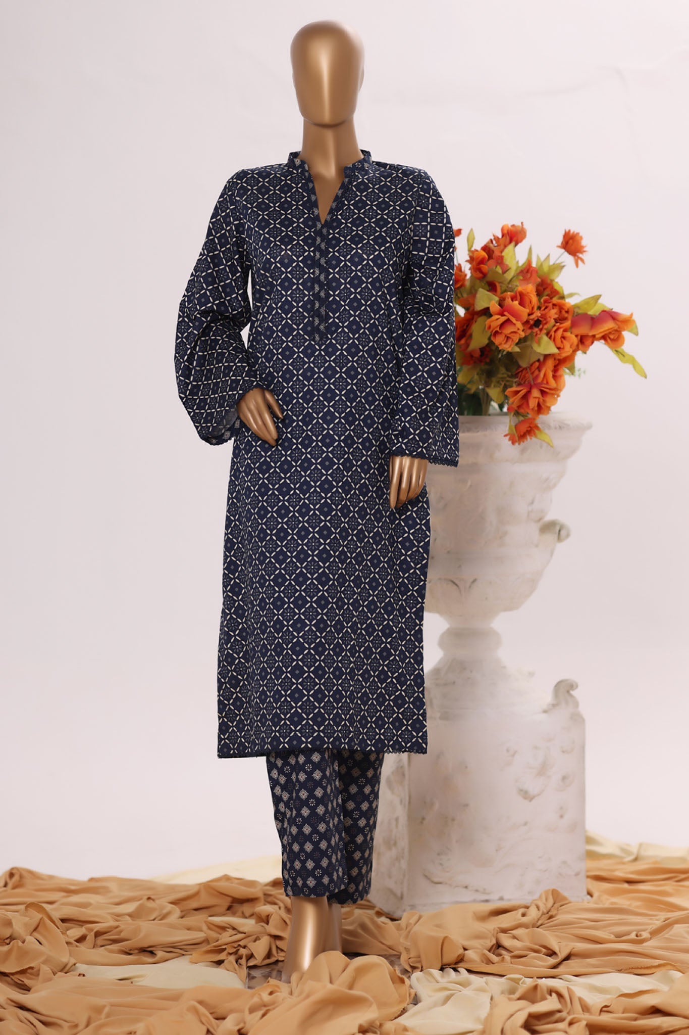 Bin Saeed Stitched 2 Piece Exclusive Printed Cotton Collection'2025-SM-2499-Blue