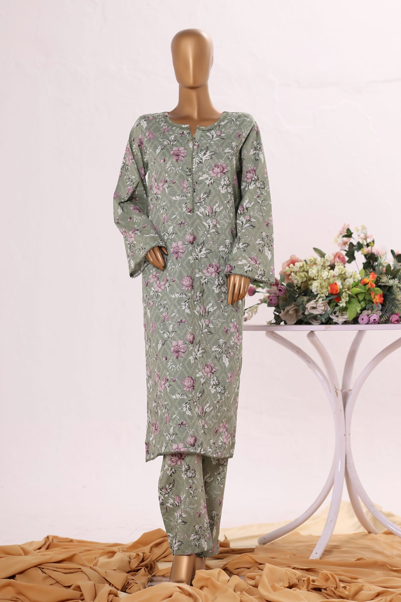 Bin Saeed Stitched 2 Piece Exclusive Printed Cotton Collection'2025-SM-2502-Green