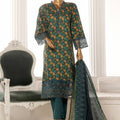 Bin Saeed Stitched 3 Piece Exclusive Lawn Frock Vol-01 Collection-SM-1457-Green