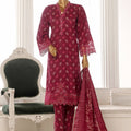 Bin Saeed Stitched 3 Piece Exclusive Lawn Frock Vol-01 Collection-SM-1458-Purple