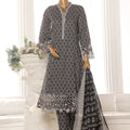 Bin Saeed Stitched 3 Piece Exclusive Lawn Frock Vol-01 Collection-SM-1459-Black