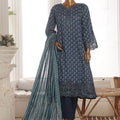 Bin Saeed Stitched 3 Piece Exclusive Lawn Frock Vol-01 Collection-SM-1463-Blue