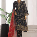 Bin Saeed Stitched 3 Piece Exclusive Lawn Frock Vol-01 Collection-SM-1470-Black
