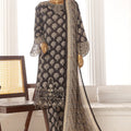 Bin Saeed Stitched 3 Piece Exclusive Lawn Frock Vol-01 Collection-SM-1473-Black