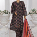 Bin Saeed Stitched 3 Piece Exclusive Lawn Frock Vol-01 Collection-SM-1475-Black