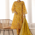 Bin Saeed Stitched 3 Piece Exclusive Lawn Frock Vol-01 Collection-SM-1476-Yellow