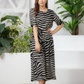 Sprinkles Stitched 1 Piece Summer Shirts Women Collection'2025-Safari Statement Allover Print Tunic Dress