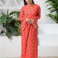 Sprinkles Stitched 1 Piece Summer Shirts Women Collection'2025-Orange Blossom Match Allover Floral Print Tunic Dress