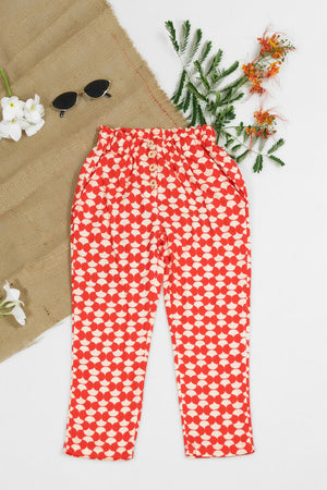 Sprinkles Stitched 1 Piece Summer Bottoms Women Collection'2025-Citrus Crop Straight Pant Front Button