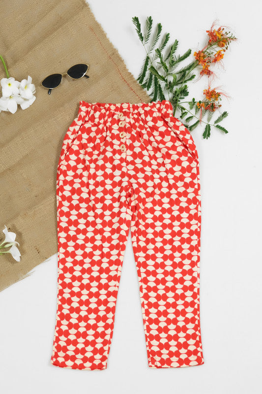 Sprinkles Stitched 1 Piece Summer Bottoms Women Collection'2025-Citrus Crop Straight Pant Front Button