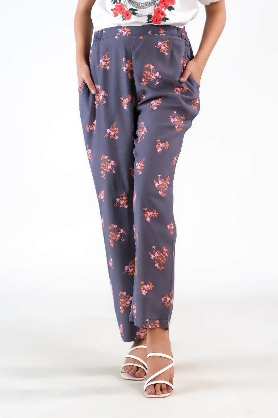 Sprinkles Stitched 1 Piece Summer Bottoms Women Collection'2025-Heather Grey Straight Pant