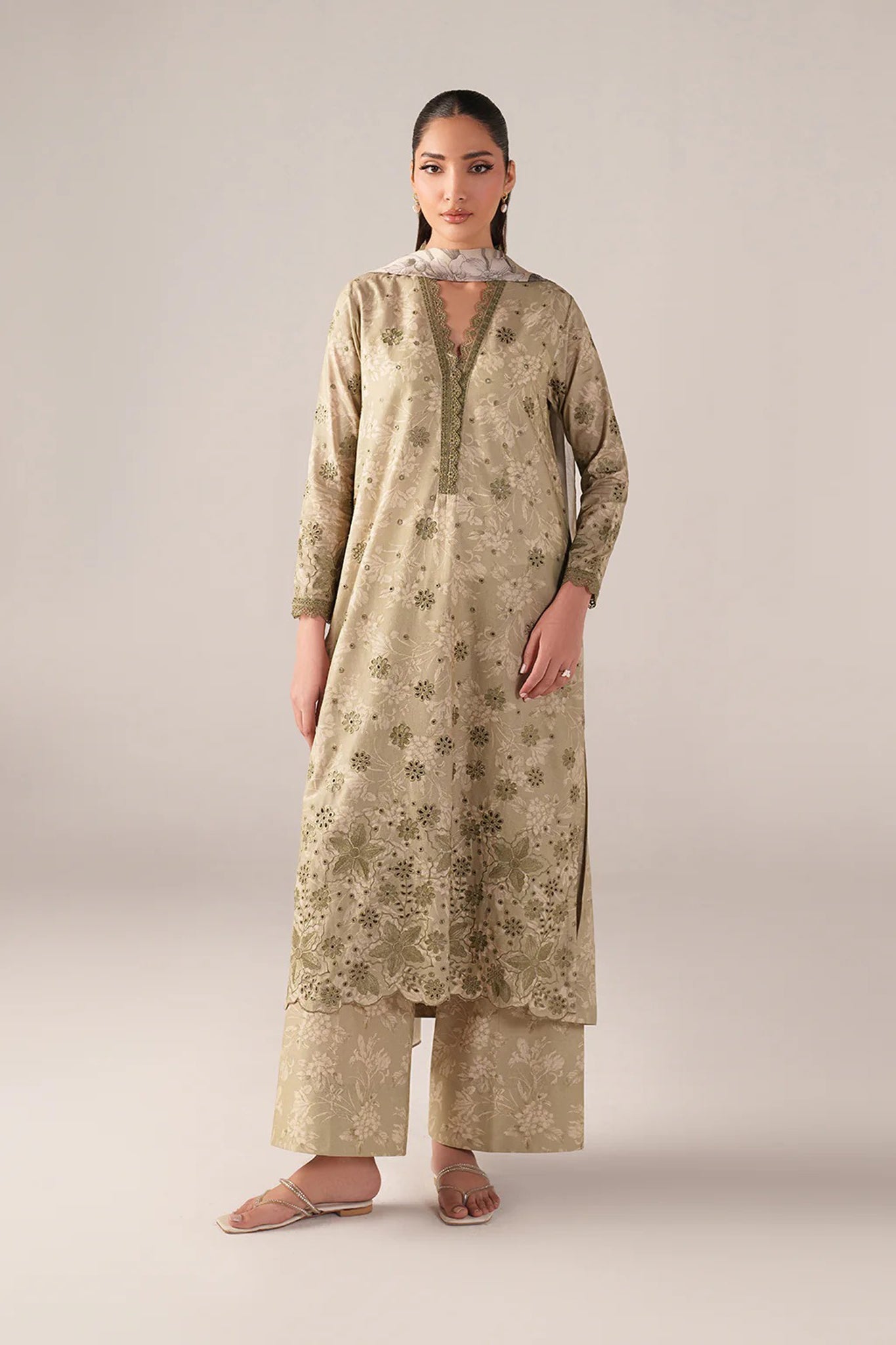 Iznik Unstitched 3 Piece Spring Summer Suit-SS-07