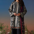 Mirha By Sahar Unstitched 3 Piece Emb Lawn Suit-SS1-26-36-Noir Ecru