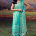Mirha By Sahar Unstitched 3 Piece Emb Lawn Suit-SS1-26-43-Turquoise Drift