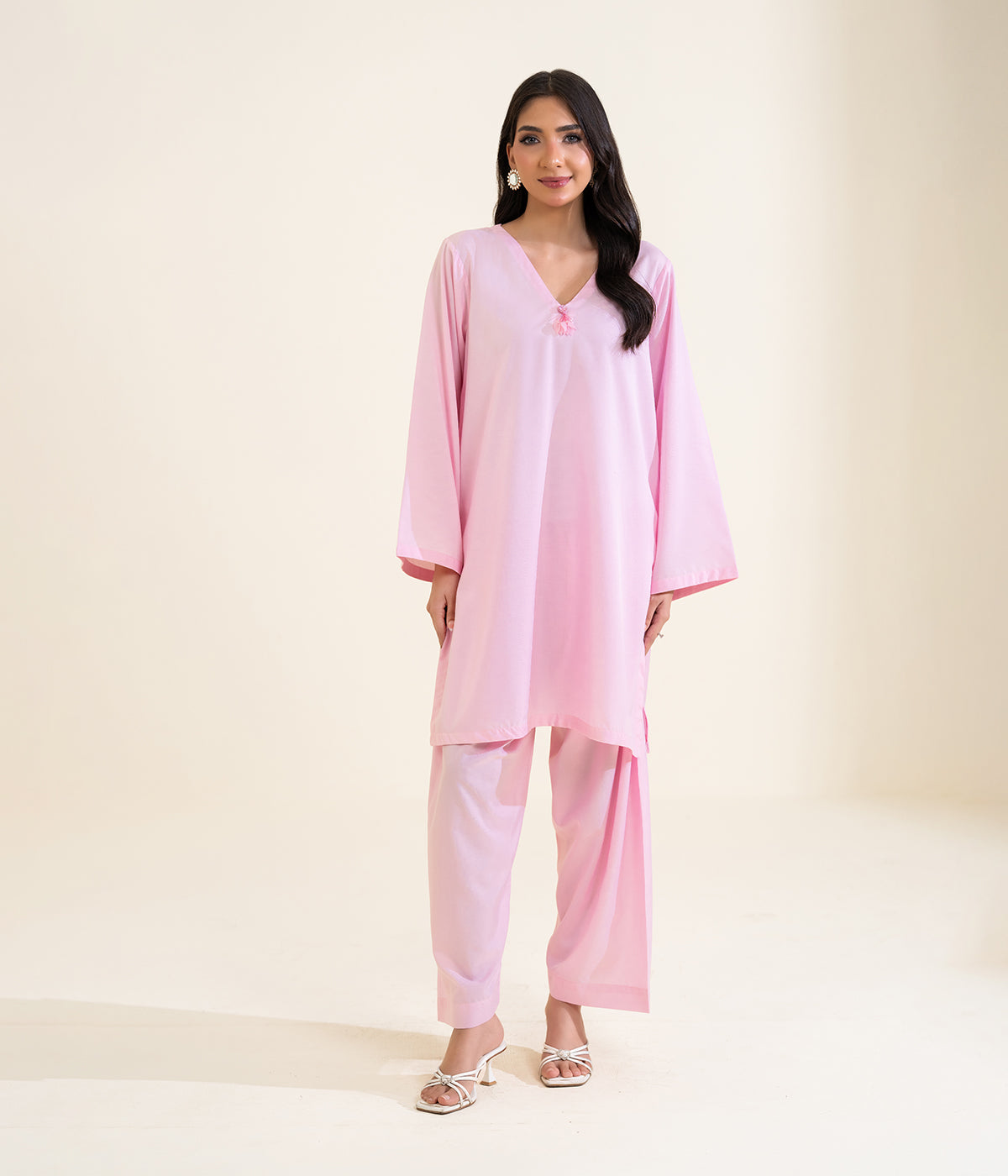 Sinopia Stitched 2 Piece Summer Women Suit-SS26-048-Pink