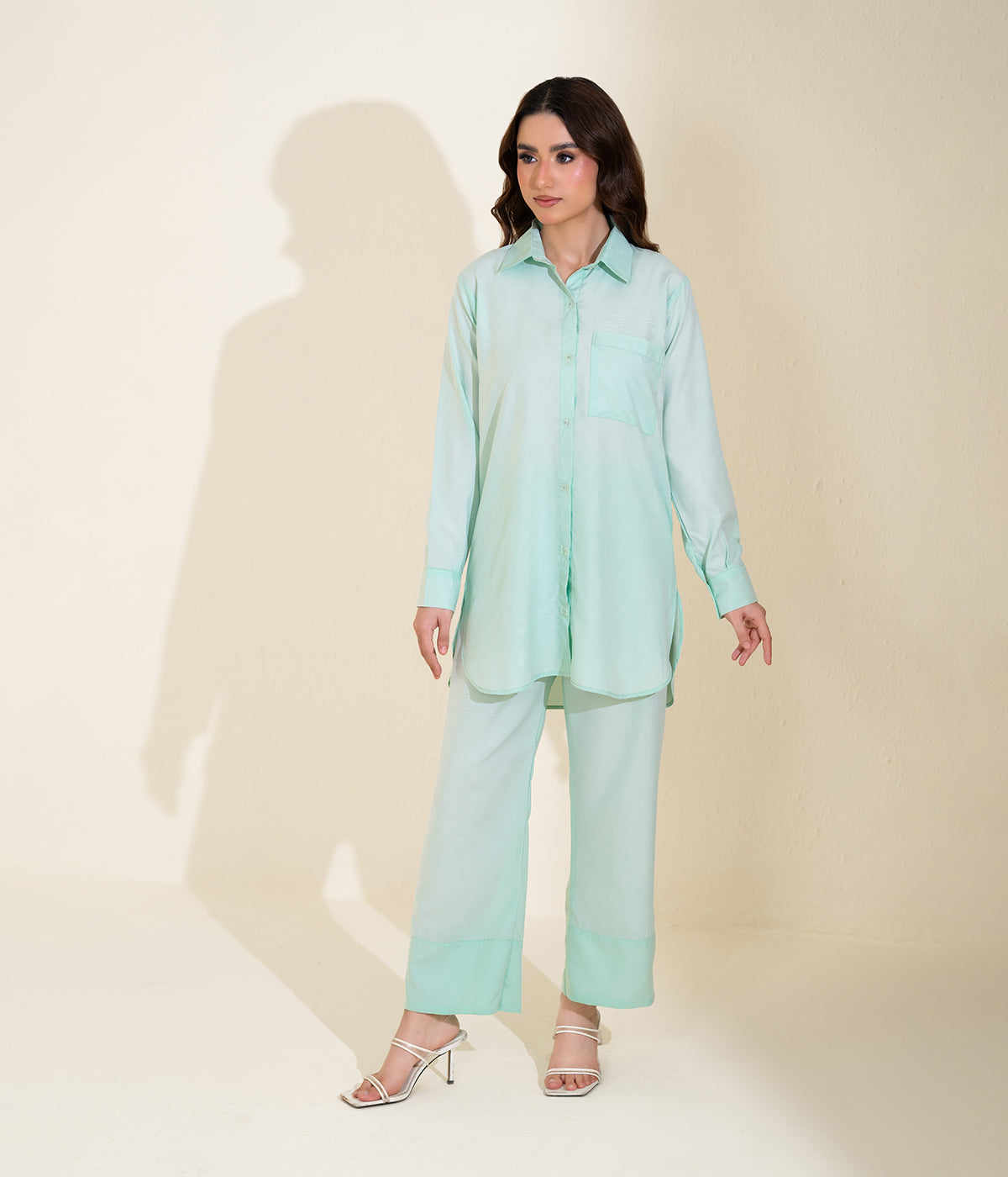 Sinopia Stitched 2 Piece Summer Women Suit-SS26-049-Green