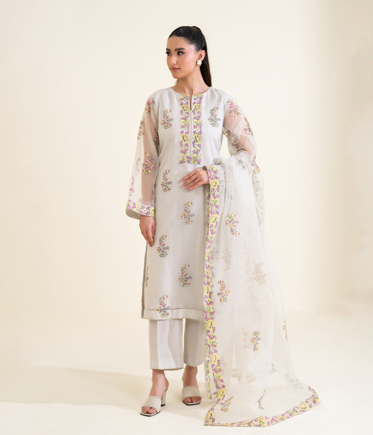 Sinopia Stitched 3 Piece Luxury Formals Suit-SSBP26-003-White