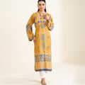 Sinopia Stitched 1 Piece Block Print Kaftan-SSBP26-004-Gold