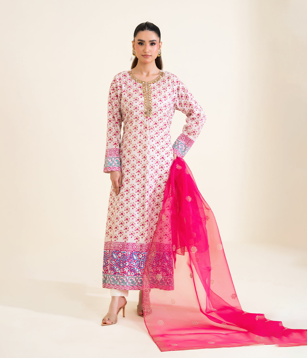 Sinopia Stitched 2 Piece Formals Women Suit-SSBP26-005-White