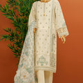 Muse By HZ Stitched 3 Piece Emb Cotton Slub Vol-01 Collection'2025-SSE-104-Cream