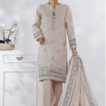 Sunehri By HZ Stitched 3 Piece Emb Dyed Cotton Winter Suit-SSE-812-Beige
