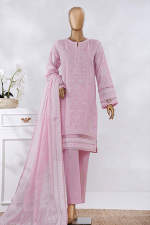 Sunehri By HZ Stitched 3 Piece Emb Dyed Cotton Winter Collection'2025-SSE-814-Pink