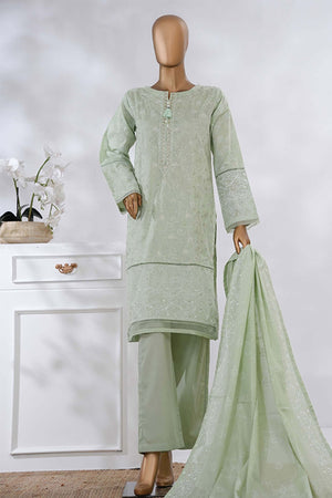 Sunehri By HZ Stitched 3 Piece Emb Dyed Cotton Winter Collection'2025-SSE-815-Green