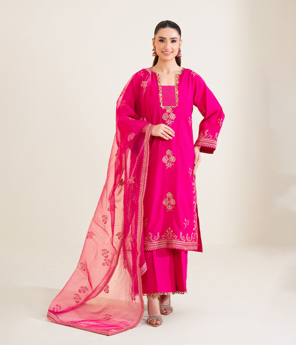 Sinopia Stitched 3 Piece Luxury Formals Suit-SSE26-001-Pink