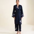 Sinopia Stitched 2 Piece Formals Women Suit-SSE26-003-Black