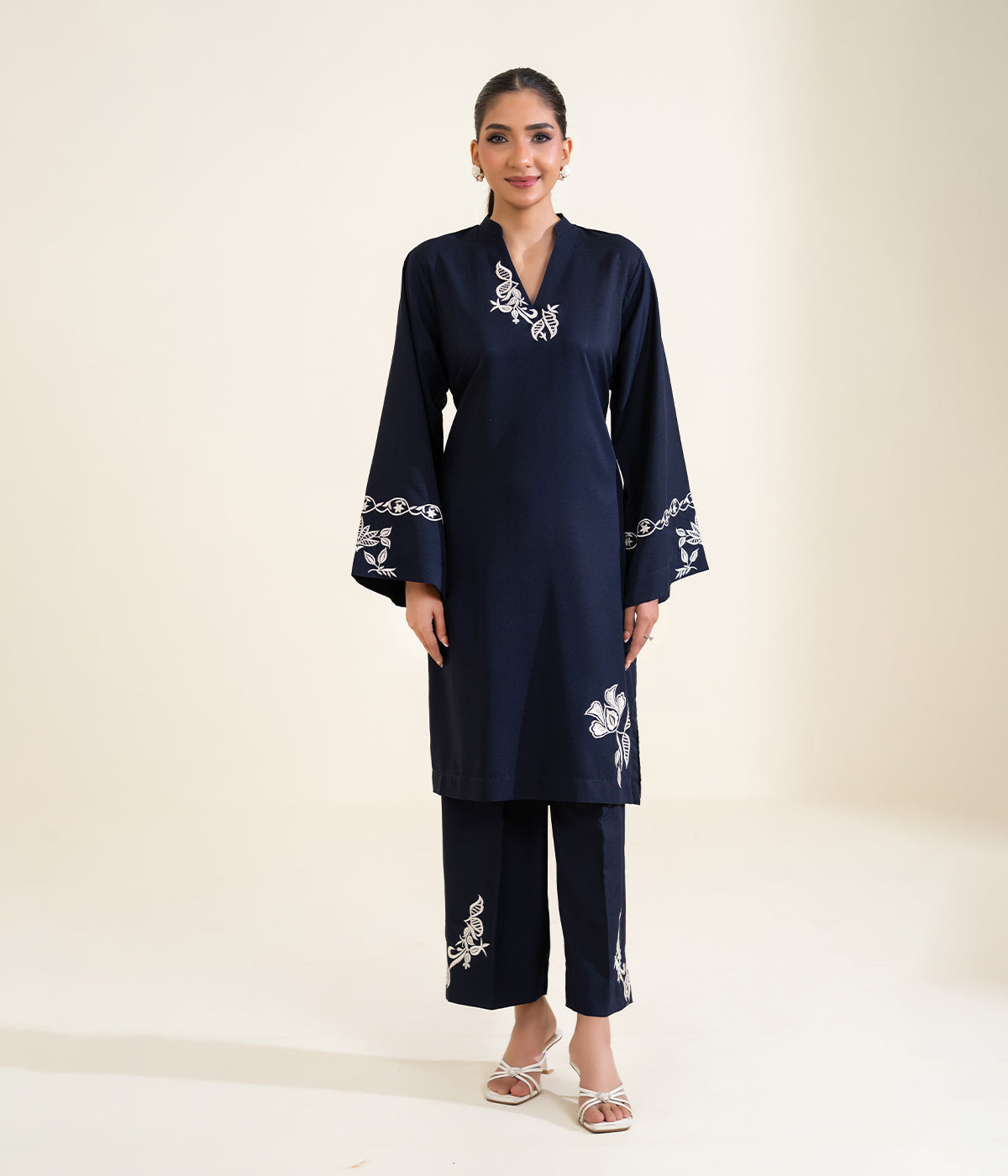 Sinopia Stitched 2 Piece Formals Women Suit-SSE26-003-Black