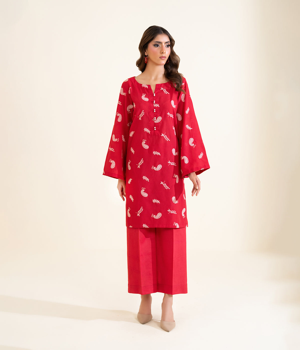 Sinopia Stitched 2 Piece Summer Women Suit-SSE26-012-Pink