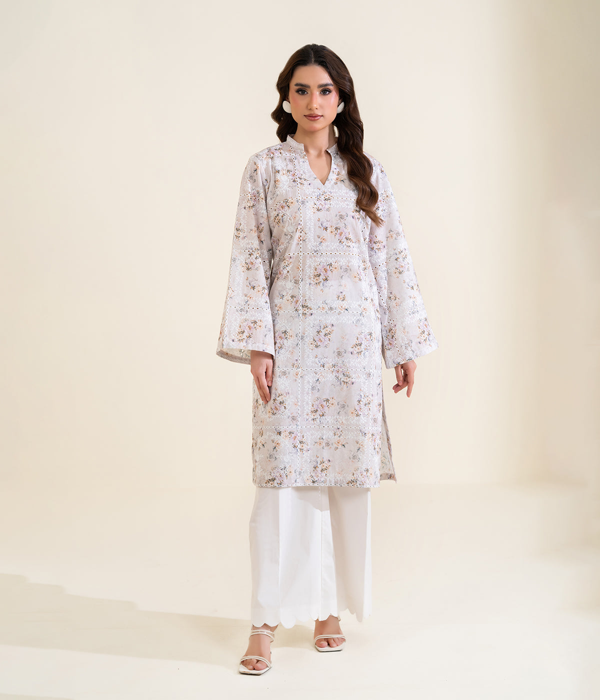 Sinopia Stitched 2 Piece Summer Women Suit-SSE26-015-Off White