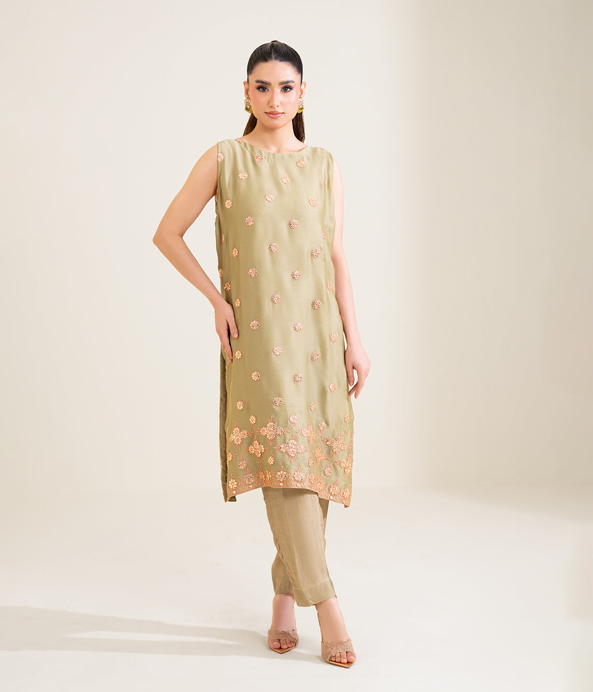 Sinopia Stitched 2 Piece Formals Women Suit-SSE26-024-Green