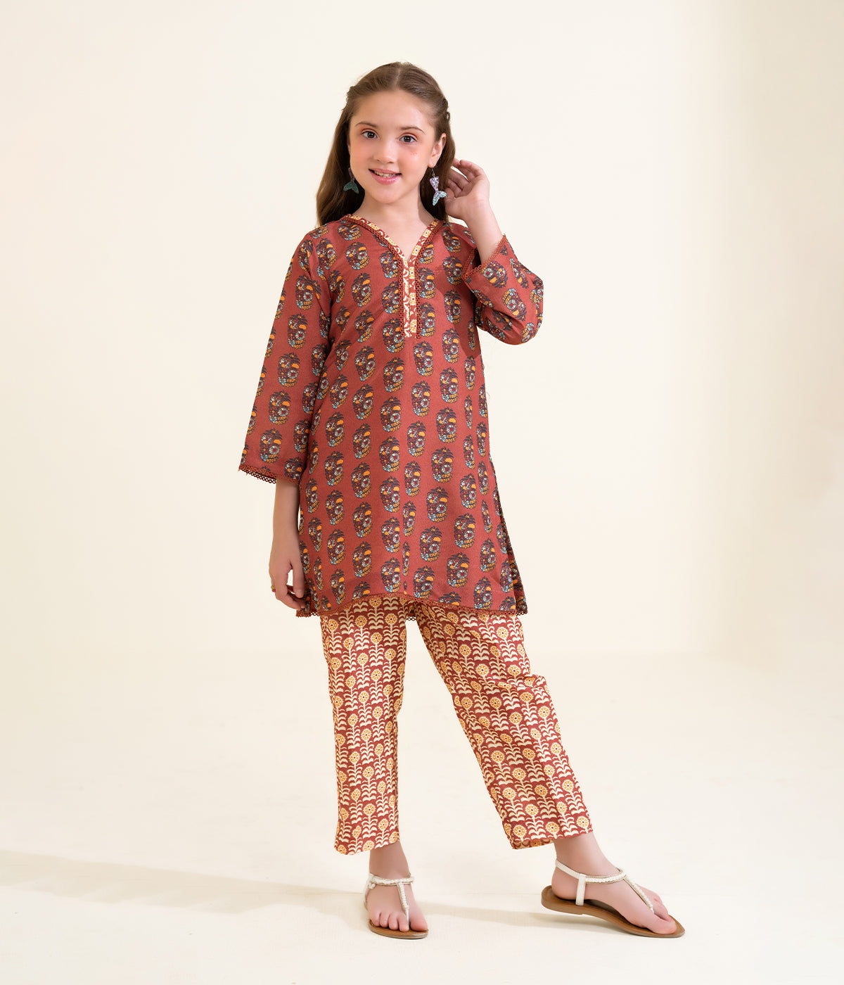 Sinopia Stitched 2 Piece Summer Kids Suit-SSK26-003-Coffee