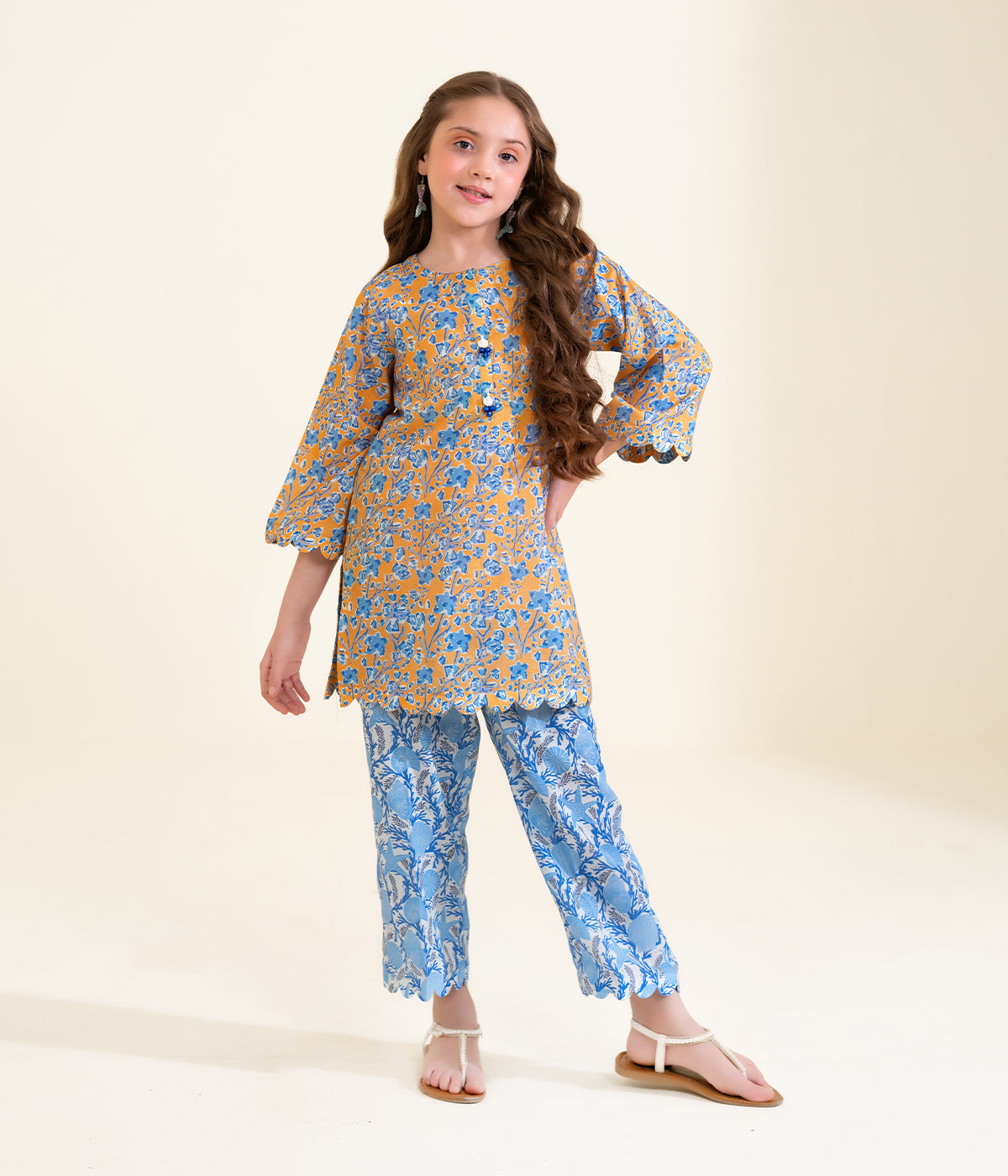 Sinopia Stitched 2 Piece Summer Kids Suit-SSK26-006-Brown