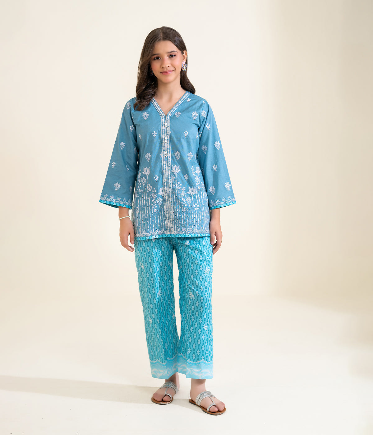 Sinopia Stitched 2 Piece Summer Kids Suit-SSK26-009-Sky Blue