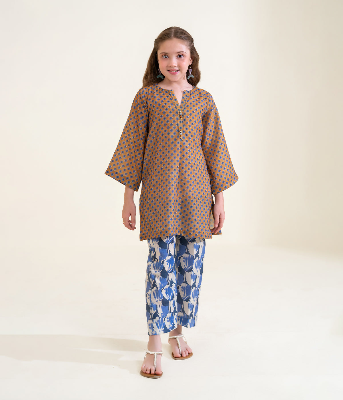 Sinopia Stitched 2 Piece Summer Kids Suit-SSK26-010-Light Brown