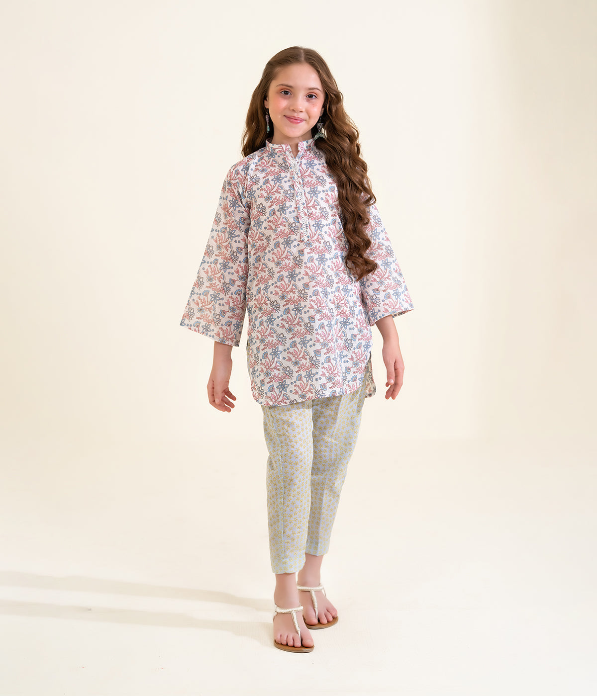 Har Din By Sinopia Stitched 2 Piece Printed Summer Lawn Kids Suit-SSK26-012-White