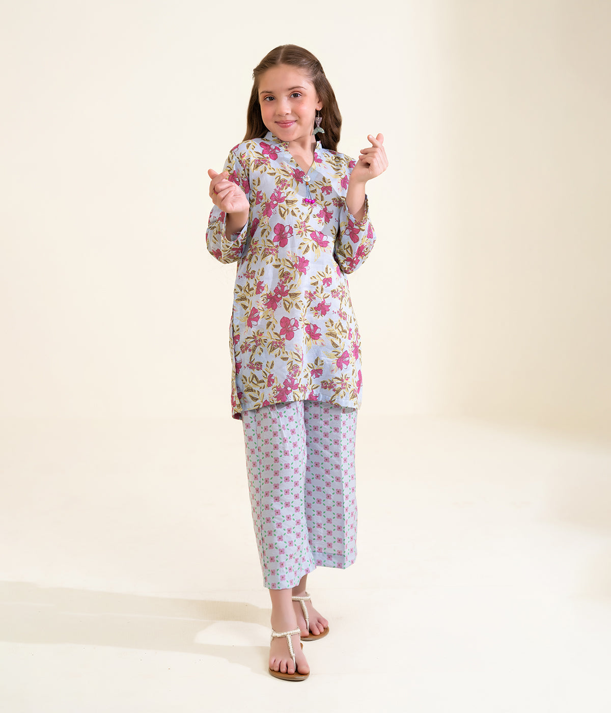 Har Din By Sinopia Stitched 2 Piece Printed Summer Lawn Kids Suit-SSK26-014-Sky White