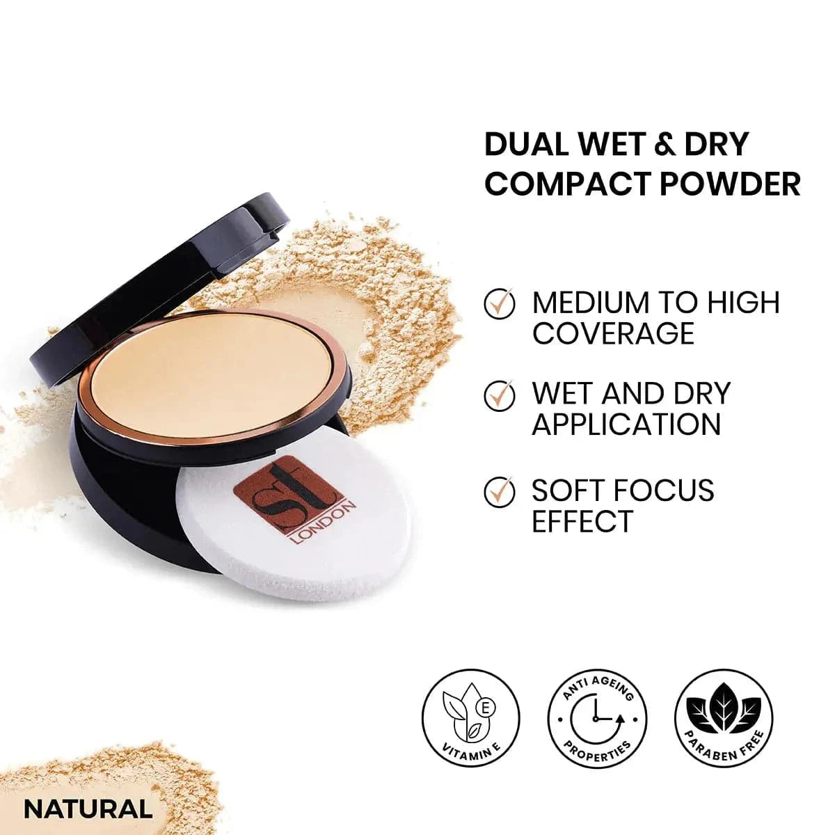 ST London - Dual Wet & Dry Compact Powder - Natural - My Store