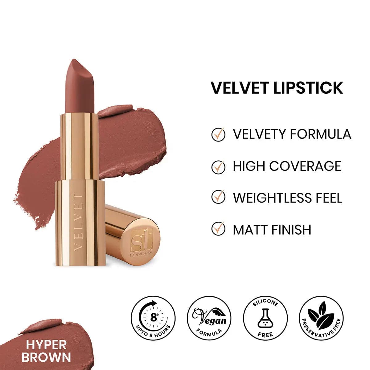 ST London - Velvet Ultra Matt Lipstick - Hyper Brown - My Store